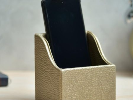 Sleek Faux Leather Mobile Holder Stand | 4 x 4 inches For Discount