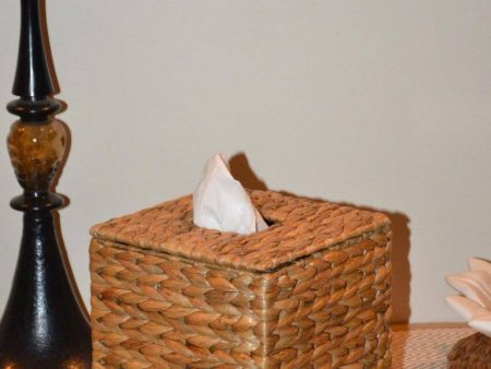 Chic Beige Water Hyacinth Boutique Tissue Box | 5 x 6 inches Sale