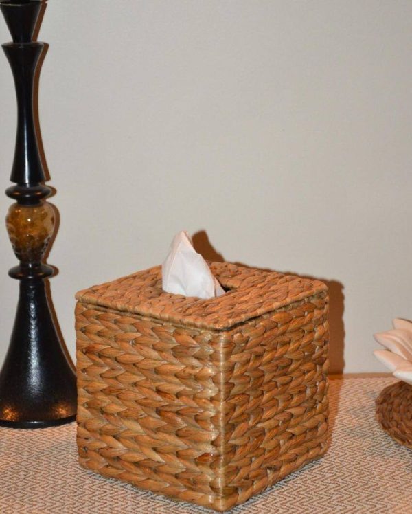 Chic Beige Water Hyacinth Boutique Tissue Box | 5 x 6 inches Sale