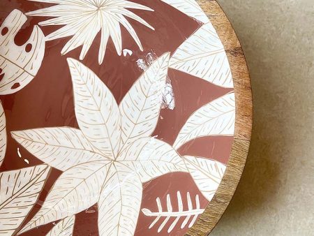 Exotic Tropical Brown Wooden Serving Bowl | 14 x 5 inches Discount