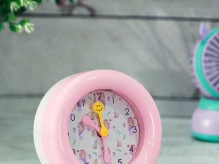 Round Pink Beep Alarm Table Clock | 5 inches For Cheap