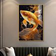 Beautiful Golden Fish Swimming Canvas Wall Painting Online