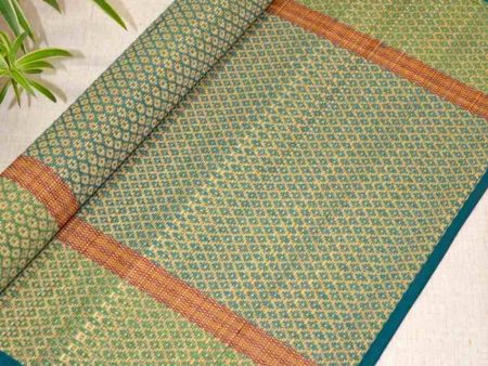 Stylish Blue & Green Madurkathi Floor Mat | 60 x 24 inches Online