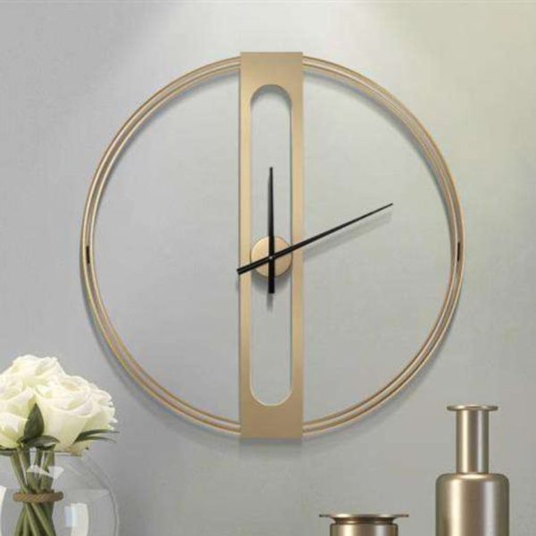 Gold Central Round Wall Clock | 24 x 3 x 24  inches For Discount