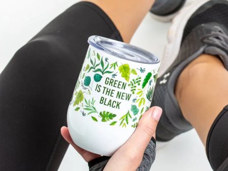 Typhoon Pure Green Is The New Black White Tumbler | 350ml Online