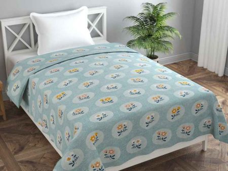 Flower in Circle Printed Kids Comfy Quilts Cover With Zipper Hot on Sale