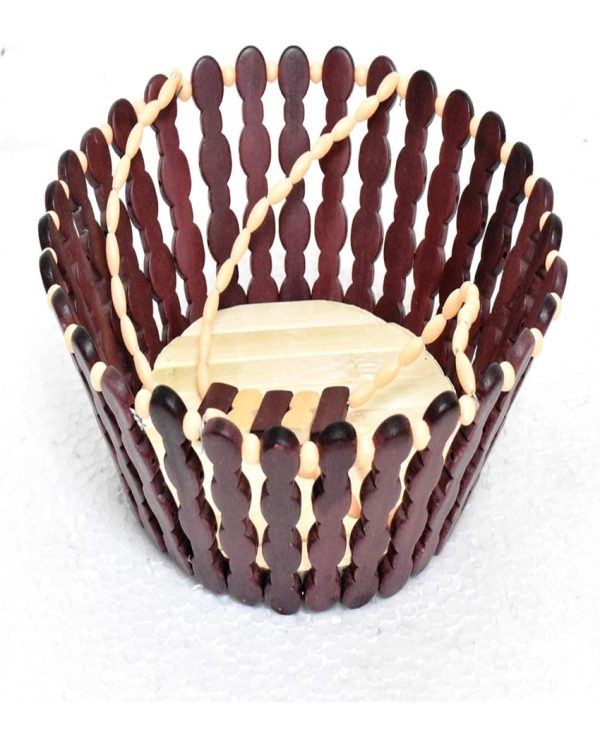 Handy Wooden Fruit Baskets With Beaded Handle | 10 x 4 inches Discount