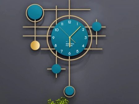 Blue Metallic Wall Clock | 30 x 3 x 26  inches Online Hot Sale