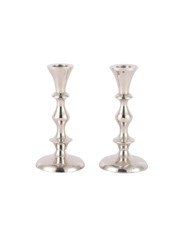 Elegant Aluminium Centerpiece Candle Stands | Set of 2 | 3 x 6 inches For Discount