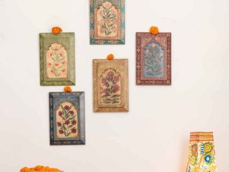 Assorted Hand-Painted Wooden Multicolor Wall Frame | Pack of 5 | 12 x 8 inches Fashion