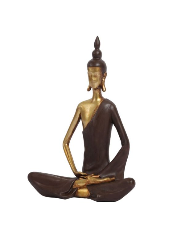 Golden Brown Meditating Buddha Showpiece | 3 x 6 x 7 inches Online now