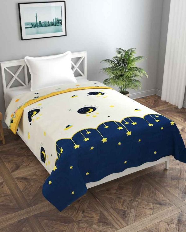 Hanging Star Printed Kids Comfy Quilts Cover With Zipper For Discount