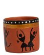 Traditional Brown Terracotta Handpainted Cup and Saucer Combo | Pack of 2 Sale