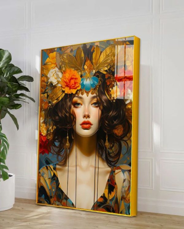 Beautiful Girl with Flower Canvas Wall Painting For Discount