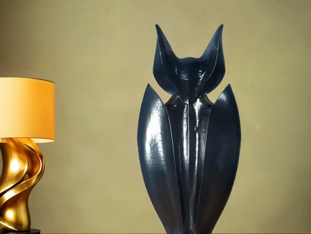 Unique Abstract Black Bat Sculpture Showpiece | 5 x 6 x 11 inches Fashion