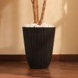 Stylish Charcoal Planter With Ribbed Texture Without Plant | 12 x 14 inches Fashion