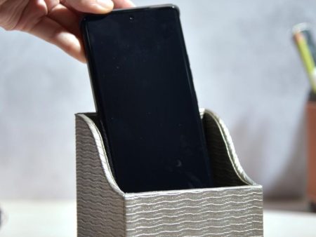 Premium Wavy Faux Leather Mobile Holder Stand | 4 x 4 inches Sale