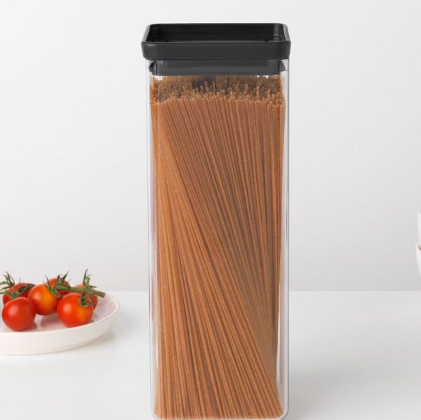 Brabantia Square Food Storage Plastic Canister | 4 x 11 inches | 2.5 Liter Online now