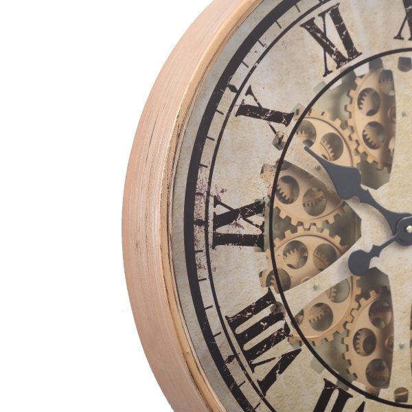 Gold Wheel Mechanical Clock | 24 x 3 inches Hot on Sale