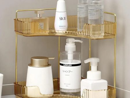 Two Tier Corner Cosmetic Storage Plastic Rack Online