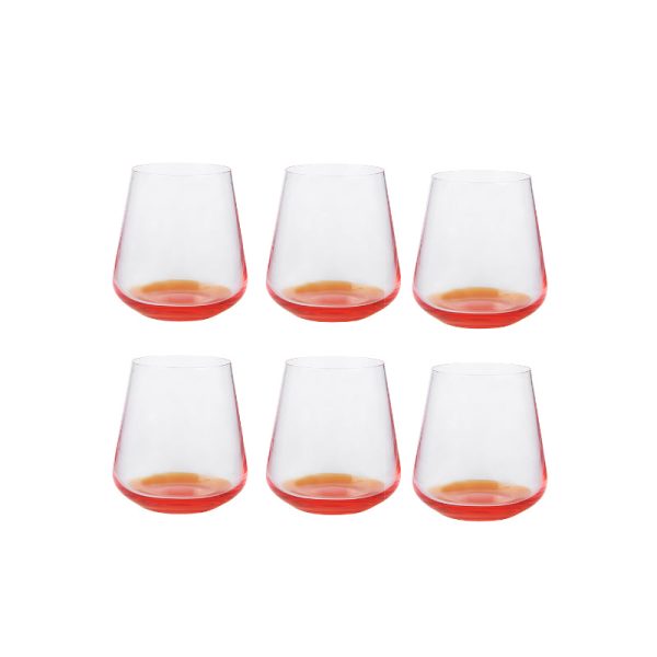 Bohemia Siesta Orange Whiskey Glass Clear Lead Free Crystal Glassware | Set of 6 | 4 x 4 inches | 400ml on Sale