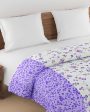 Veda Purple Floral Cotton Double Bed Size Quilt | 100 x 90 inches For Discount