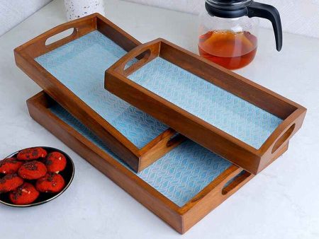 Wooden Serenity Handcrafted Trays | Set of 3 on Sale