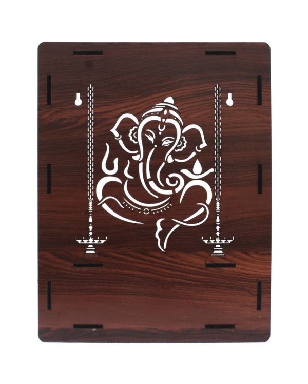 Divine Ganesha Printed Mandir Shelf For Home | 15 x 12 x 16 inches Online