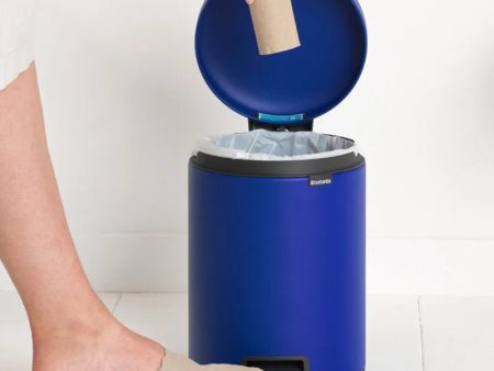 Brabantia Newicon Stylish Plastic Pedal Bin | Blue | 11 x 8 x 12 inches | 5 Liter For Cheap