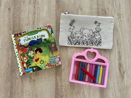 Adventure DIY Coloring Jungle Safari Pouch | Set of 2 | 10 x 7 inches Online Hot Sale