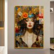 Beautiful Girl with Flower Canvas Wall Painting For Discount