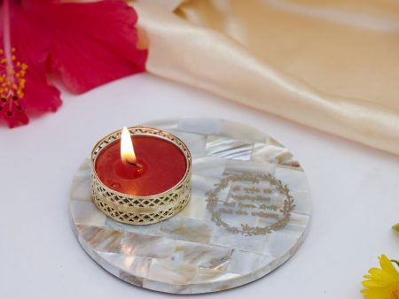 Gayatri Mantra Pearl Tea Light Holder Online