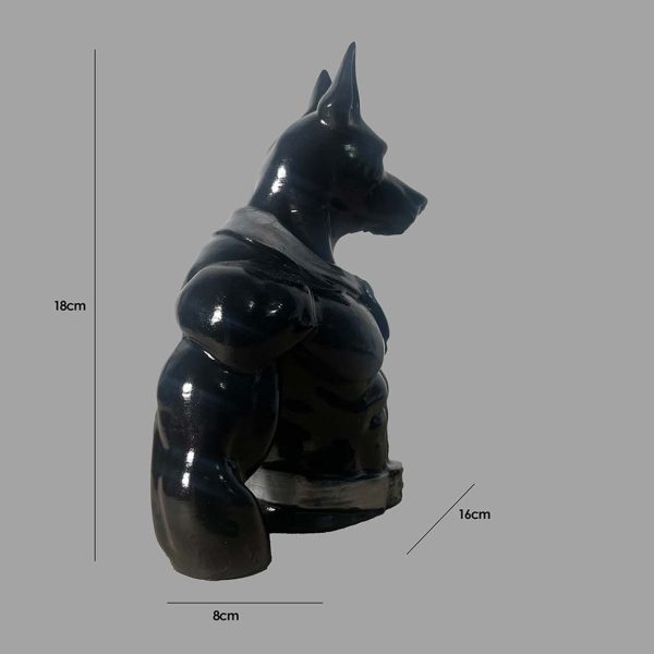 Egyptian Warrior Black Dog Statue Decor | 6 x 3 x 7 inches Sale