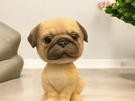 Bobble Head Pug Polyresin Figurine | 6 x 6 x 8 inches Online Hot Sale