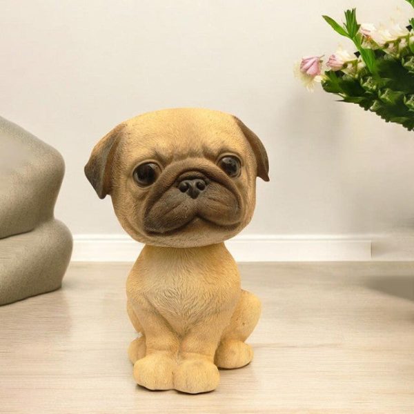 Bobble Head Pug Polyresin Figurine | 6 x 6 x 8 inches Online Hot Sale