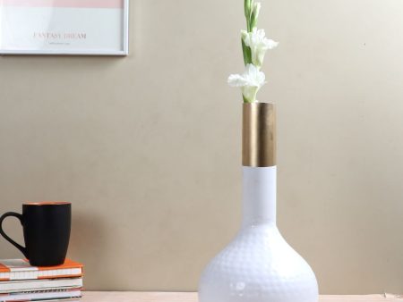 Luxury White Long Pipe Flower Vase | 4 x 12 inches Cheap