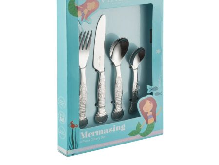 Kids Mermaid Silver Stainless Steel Cutlery | Set of 4 Online