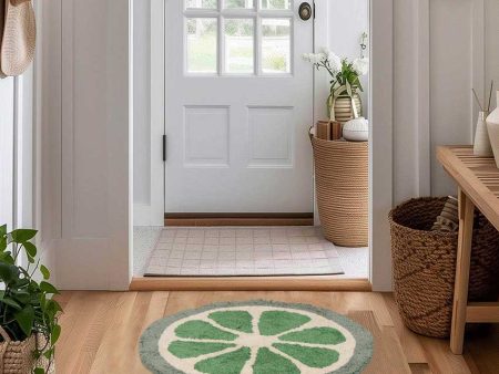 Lovely Multicolor Green Round Flower Design Tufted Rug | 2 Feet Fashion