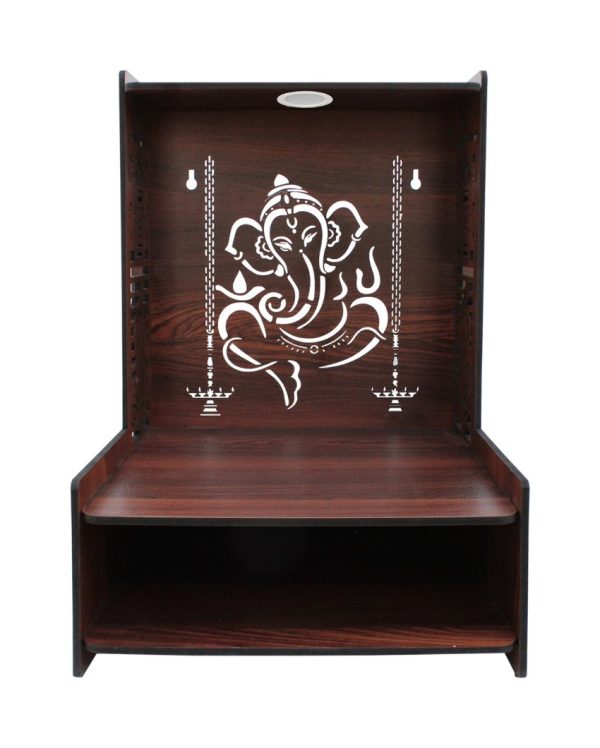 Divine Ganesha Printed Mandir Shelf For Home | 15 x 12 x 16 inches Online