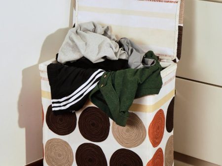 Printed Stripe Design Multicolor Collapsible Laundry Basket | 19 x 11 x 22 inches | 10L Online Sale