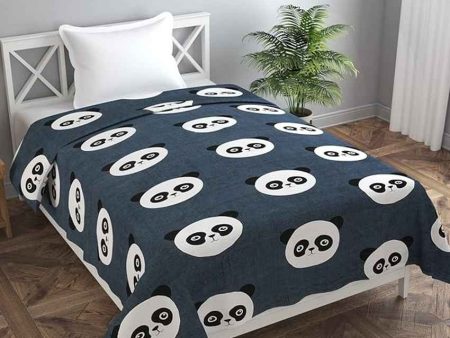 Black Panda Printed Kids Comfy Quilts Cover With Zipper Sale