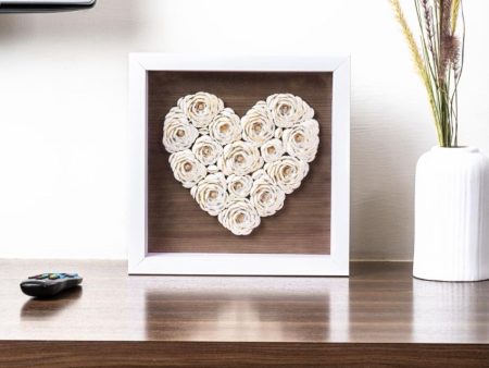 Heart-Shaped White Chippy Shell Wall Art | 11 x 2 x 11 inches Hot on Sale