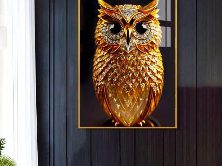 Beautiful Golden Owl Canvas Wall Painting Fashion