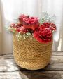 Rustic Red Scented Candles Jute Basket Bouquet | Set of 12 | 9 x 10 inches For Discount