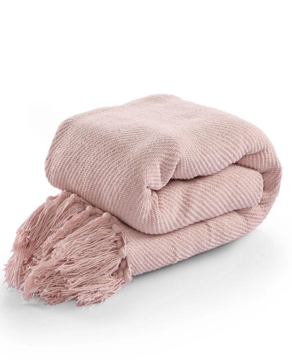 Solid Cotton Throw Soft Pink | 51 x 31 inches Supply