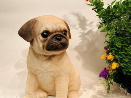 Sitting Pug Cute Polyresin Figurine | 5 x 4 x 7 inches Online Sale