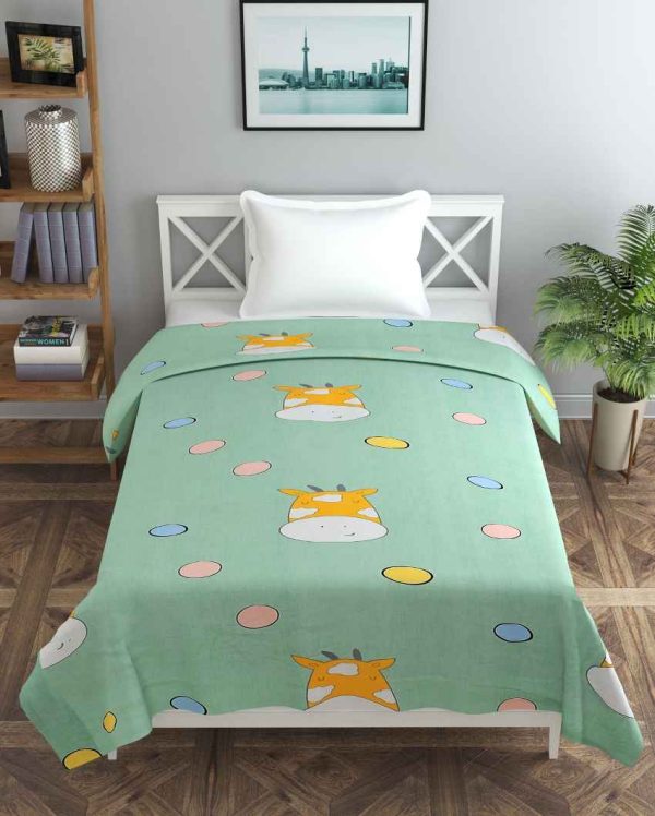 Green Moke Printed Kids Comfy Quilts Cover With Zipper Sale