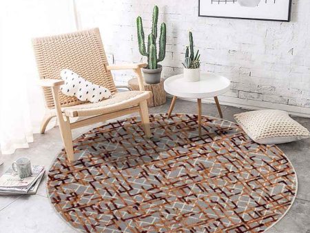 Beautiful Multicolor Shade Hand-Tufted Wool Round Shape Area Rug Online Sale