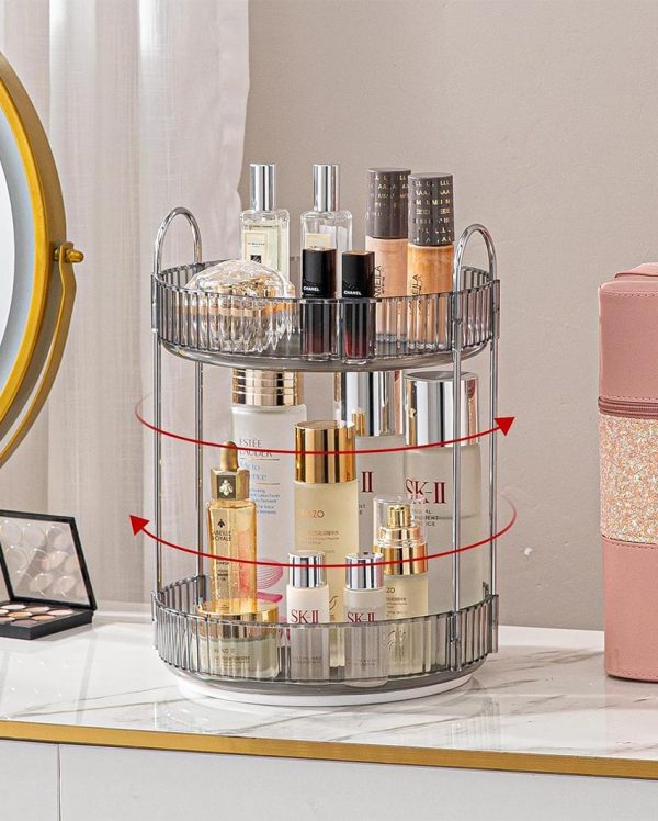 Two Tier Rotating Makeup Plastic Organiser Supply