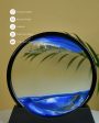 Circular Glass Sand Art Elegant Moving Sand Sculpture | 10 x 2 x 11 inches on Sale